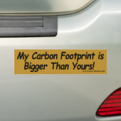 Mijn koolstofvoetafdruk is groter dan die van jou! bumpersticker (Op auto)