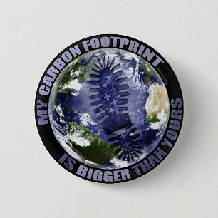 Mijn koolstofvoetafdruk is groter dan die van jou! ronde button 5,7 cm