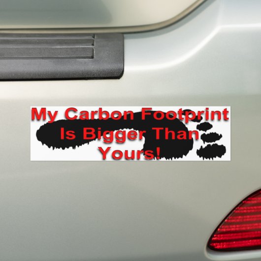 Mijn koolstofvoetafdruk is groter dan u bumpersticker (Op auto)