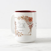 Mijn kop op de florale Christelijke koffie mok (Voorkant links)