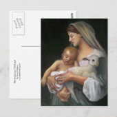 Mijn kopie van Bouguereau's 'Innocence': Baby, Lam Briefkaart (Voorkant / Achterkant)