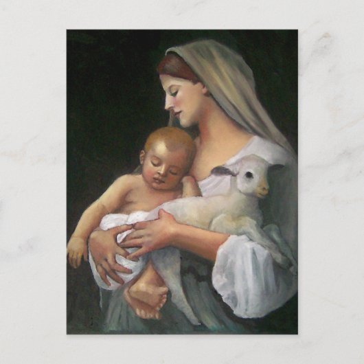 Mijn kopie van Bouguereau's 'Innocence': Baby, Lam Briefkaart (Voorkant)
