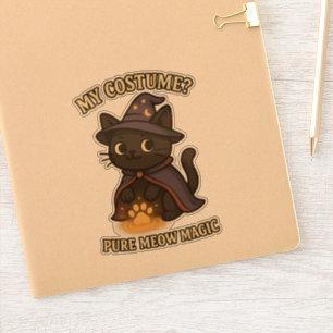 Mijn Kostuum Pure Meow Magie Heks Kat Halloween Sticker