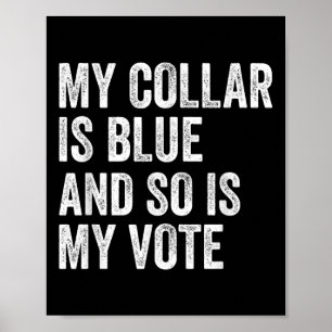 Mijn kraag is blauw en mijn stem is democratisch poster