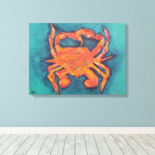 Mijn krab canvas afdruk (Insitu (Houten vloer))