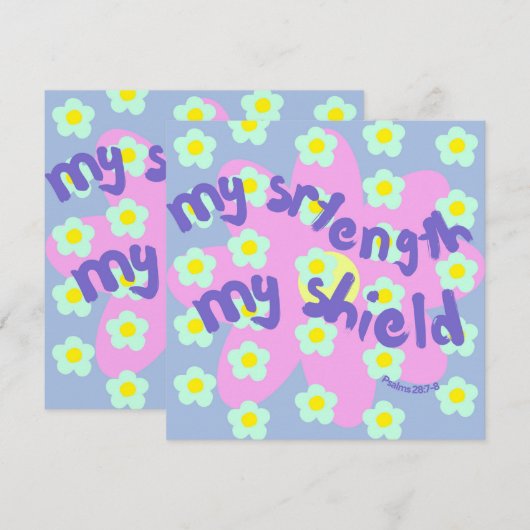 Mijn kracht Mijn Shield Aanmoediging Christelijke Feestdagenkaart (Voorkant / Achterkant)