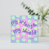 Mijn kracht Mijn Shield Aanmoediging Christelijke  Feestdagenkaart (Staand voorkant)