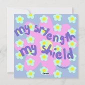 Mijn kracht Mijn Shield Aanmoediging Christelijke  Feestdagenkaart (Achterkant)
