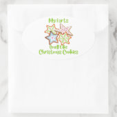 Mijn kunst smukt als kerstkoekjes ovale sticker (Tas)