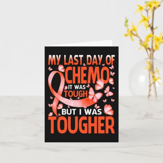 Mijn laatste dag chemo-leukemiebewustmakingsboter kaart (Gele Bloem)