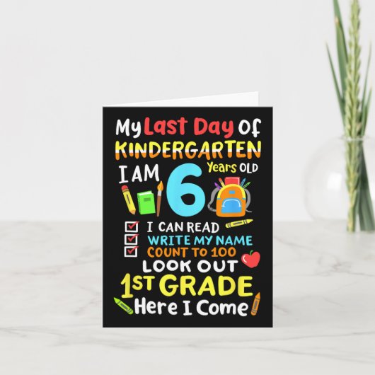 Mijn laatste dag van de kindergarten van de eerste kaart (Voorkant)