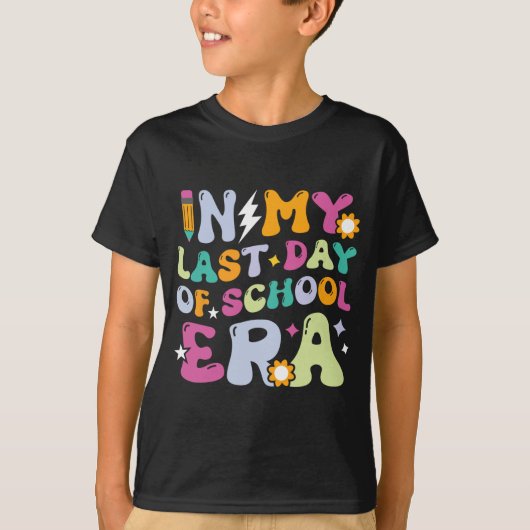 Mijn laatste dag van het schooltijdperk Kinder gro T-shirt (Voorkant)
