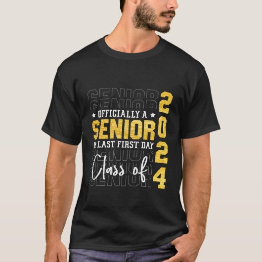 Mijn laatste eerste dag, senior 2024, terug naar s t-shirt (Voorkant)