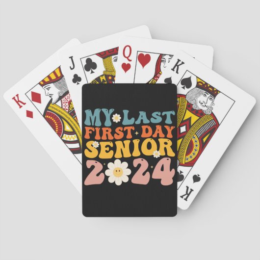 Mijn laatste Eerste Dag Senior Class van 2024 Pokerkaarten (Achterkant)