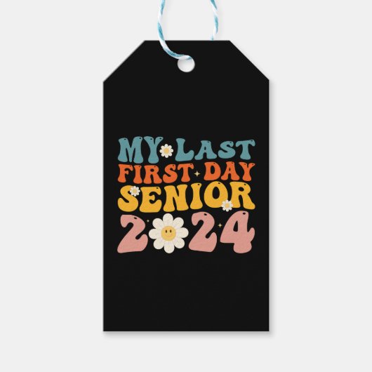 Mijn laatste eerste schooldag eindexamenklas 2024 cadeaulabel (Voorkant)