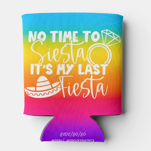 Mijn laatste Fiesta | Bachelorette Party Custom Blikjeskoeler (Achterkant)