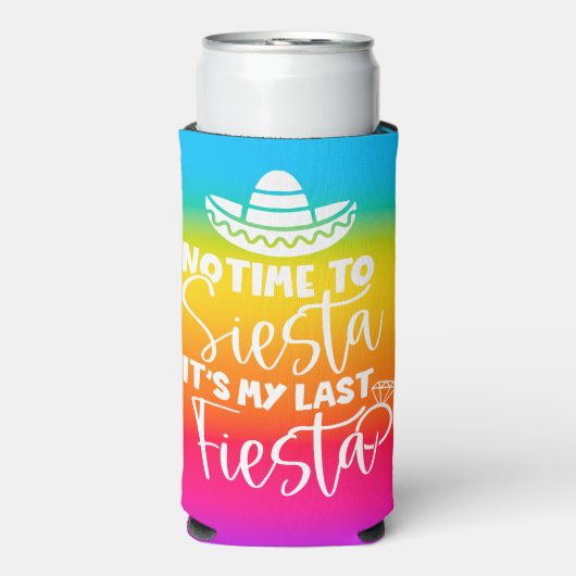 Mijn laatste Fiesta Bruid Bachelorette Party Custo Seltzer Blikjeskoeler (Seltzer Voorkant)