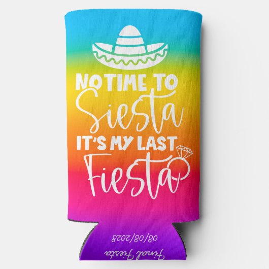Mijn laatste Fiesta Bruid Bachelorette Party Custo Seltzer Blikjeskoeler (Achterkant)