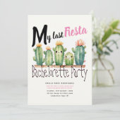 Mijn Laatste Fiesta Vrijgezellenfeest Cacti Thema Kaart (Staand voorkant)