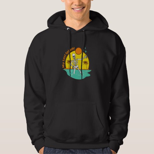 Mijn Laatste Plons  Skelet Bruid Strand Bruidsmeis Hoodie (Voorkant)
