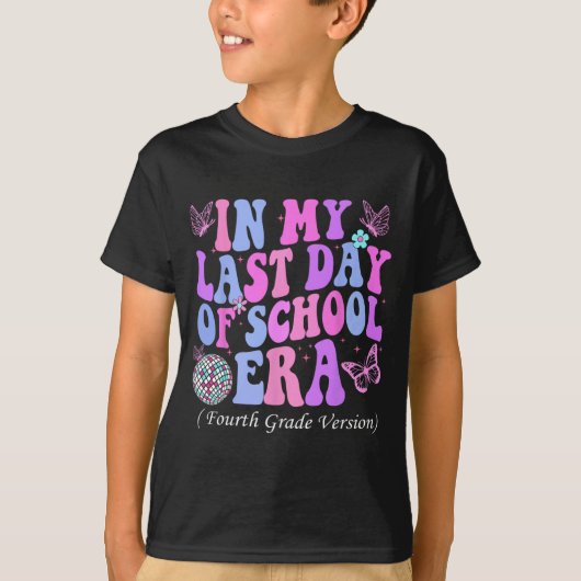 Mijn laatste schooldag vierde klas leraar t-shirt (Voorkant)