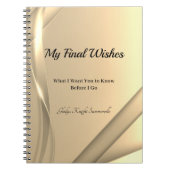 Mijn laatste wensen Spiral Notitieboek | Gouden gl (Voorkant)
