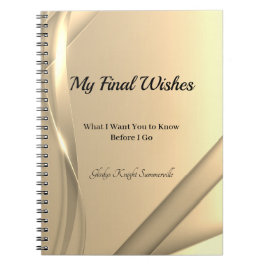 Mijn laatste wensen Spiral Notitieboek | Gouden gl