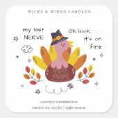 Mijn laatste zenuw Funny Thanksgiving kaars label (Voorkant)