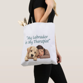 Mijn Labrador is mijn therapeut – Grappig T-shirt  Tote Bag