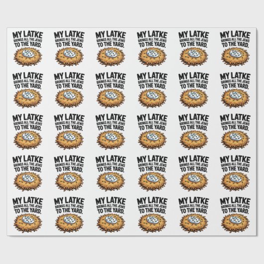 Mijn Lakke Breng alle Joden naar de Yard Chanoeka Cadeaupapier (Vlak)