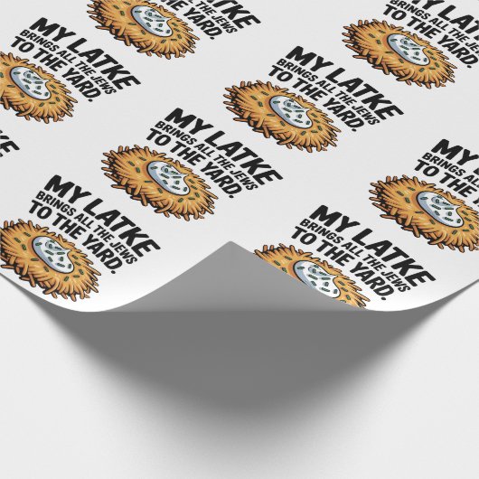 Mijn Lakke Breng alle Joden naar de Yard Chanoeka Cadeaupapier (Hoek)