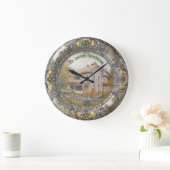 Mijn land Farmhouse Antiek Silver Wall Clock Grote Klok (Huis)