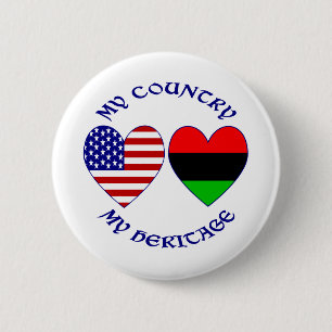 Mijn land mijn Afro-Amerikaanse erfgoed Ronde Button 5,7 Cm