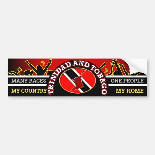 Mijn land, mijn thuisland - Trinidad en Tobago Bumpersticker (Voorkant)