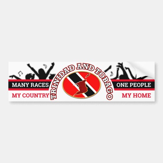 Mijn land, mijn thuisland - Trinidad en Tobago Bumpersticker (Voorkant)