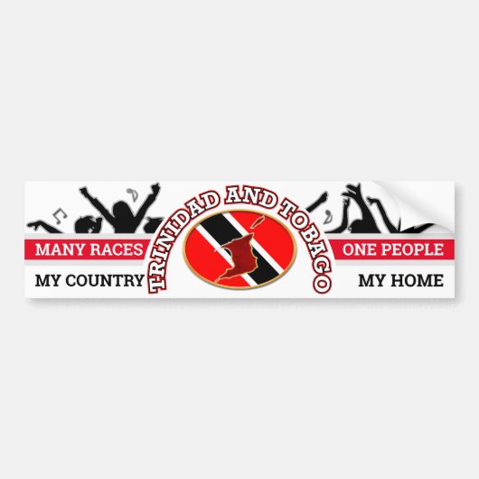 Mijn land, mijn thuisland - Trinidad en Tobago Bumpersticker (Voorkant)