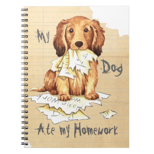 Mijn lange Dachshund Ate mijn thuiswerk Notitieboek (Voorkant)