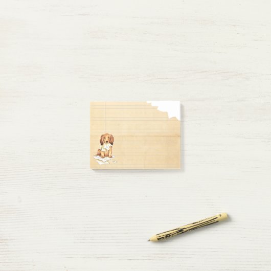 Mijn lange Dachshund Ate mijn thuiswerk Post-it® Notes (Op bureau)