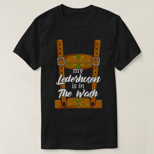 Mijn Lederhosen zit in de Mannen Oktoberfest Cos. T-shirt (Design voorkant)