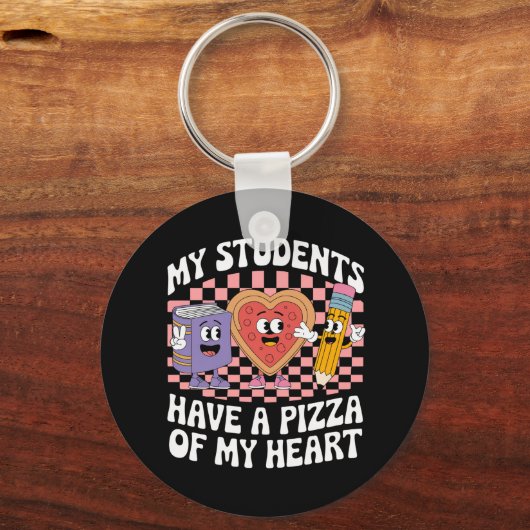 Mijn leerlingen hebben een pizza van mijn hart sleutelhanger (Voorkant)