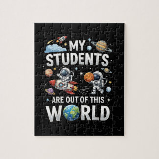 Mijn leerlingen zijn buiten in deze ruimtewereld legpuzzel
