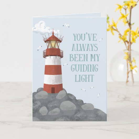 Mijn leidend licht – Vaderdagkaart vuurtoren Kaart (Gele Bloem)