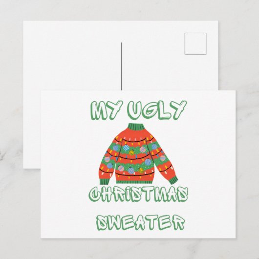 Mijn lelijke kersttrui briefkaart (Voorkant / Achterkant)