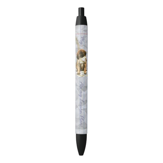 Mijn Leonberger Ate Mijn Lesson Plan Zwarte Inkt Pen (Voorkant Verticaal)