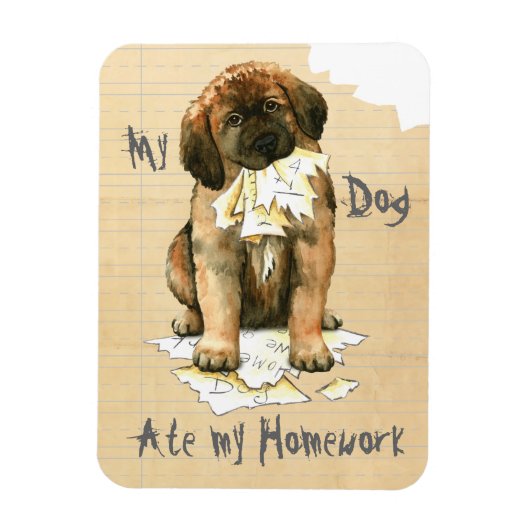 Mijn Leonberger Ate Mijn thuiswerk Magneet (Verticaal)