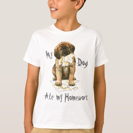 Mijn Leonberger Ate Mijn thuiswerk T-shirt (Voorkant)