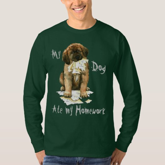 Mijn Leonberger Ate Mijn thuiswerk T-shirt (Voorkant)