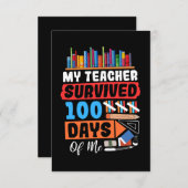 Mijn leraar heeft 100 dagen met mij overleefd bedankkaart (Voorkant / Achterkant)