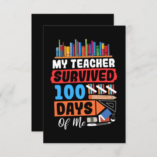 Mijn leraar heeft 100 dagen met mij overleefd bedankkaart (Voorkant / Achterkant)