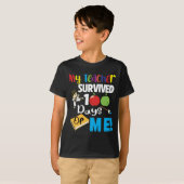 Mijn leraar heeft 100 dagen van mij overleefd, gra t-shirt (Voorkant volledig)